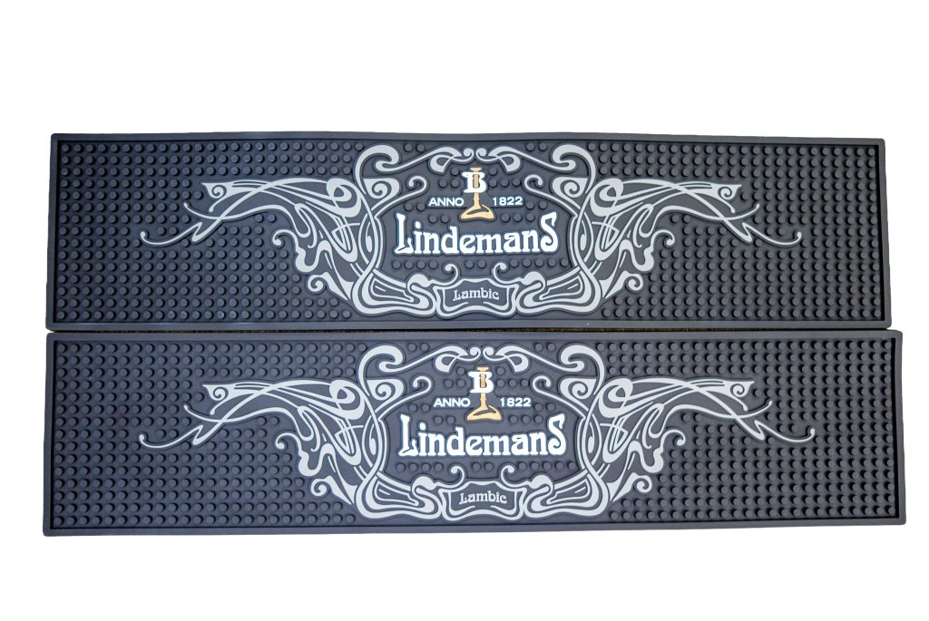 Custom PVC Bar Mat custom black PVC bar mats with raised multi-colour beverage logo