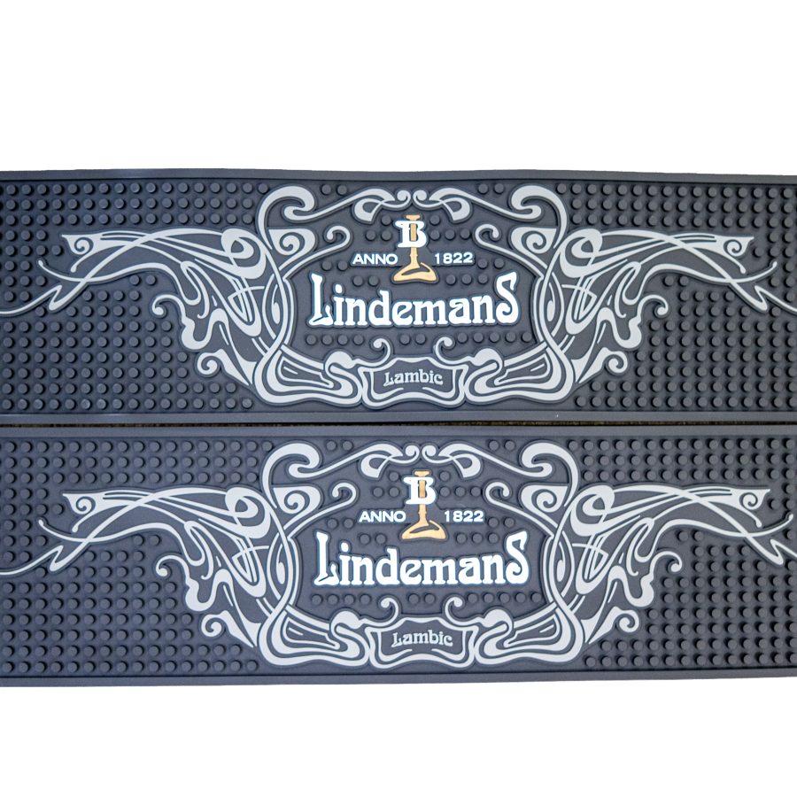 Custom PVC Bar Mat custom black PVC bar mats with raised multi-colour beverage logo