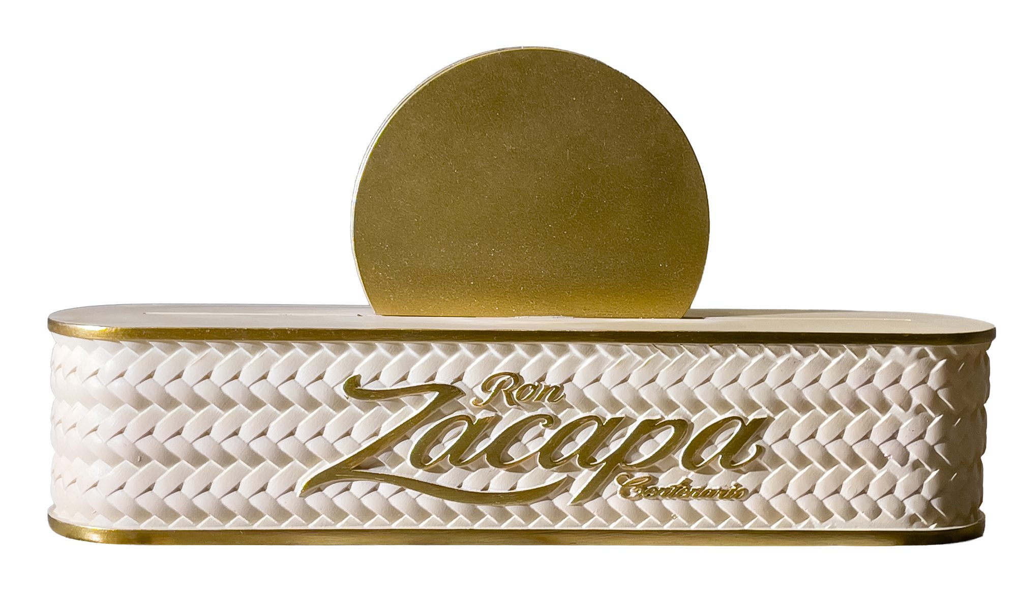 Custom Countertop Menu Holder custom white and gold countertop menu card holder with textured logo