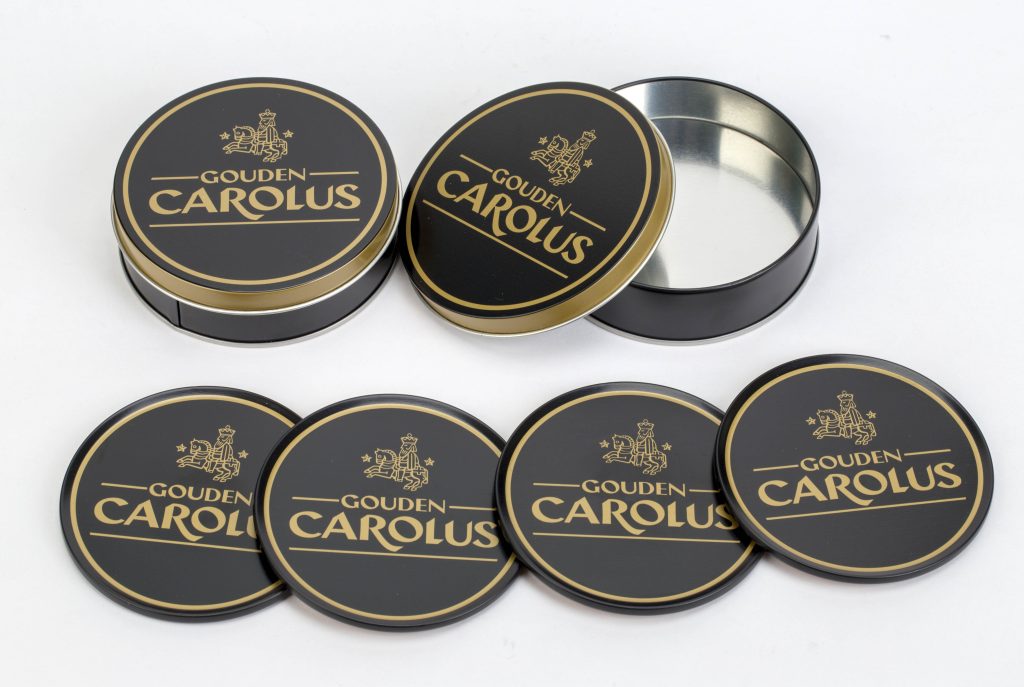Custom Printed Tin Coaster Set